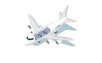Airplane Scheme Isometric Vector Illustration Concept