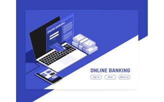 Online Banking Isometric Vector Illustration Concept