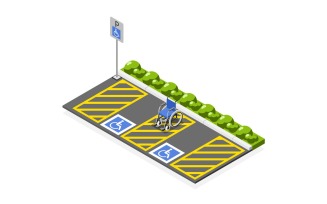 Accessible Environment Isometric Composition 2 Vector Illustration Concept
