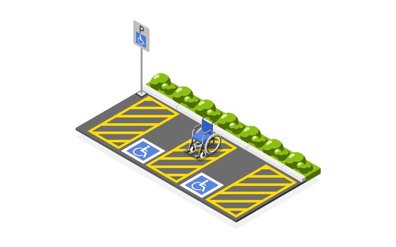 Accessible Environment Isometric Composition 2 Vector Illustration Concept