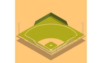 Baseball Isometric Set 2 Vector Illustration Concept
