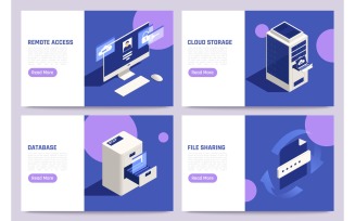 Cloud Technology Isometric Vector Illustration Concept