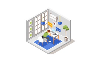 Cyber Bullying Isometric Composition 3 Vector Illustration Concept