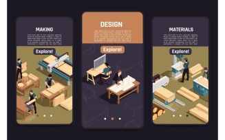 Furniture Production Isometric-01 Vector Illustration Concept