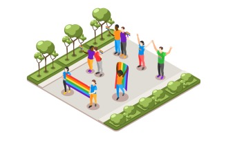 International Day Against Homophobia Isometric Composition Vector Illustration Concept