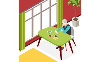 Loneliness Isometric Composition-01 Vector Illustration Concept