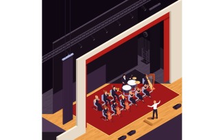 Opera Theatre Isometric 2 Vector Illustration Concept