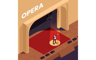 Opera Theatre Isometric Vector Illustration Concept