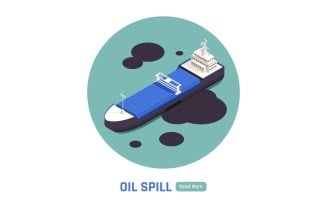 Oil Tanker Isometric Vector Illustration Concept