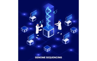 Genetic Engineering Isometric 4 Vector Illustration Concept