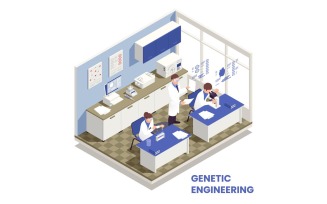 Genetic Engineering Isometric 5 Vector Illustration Concept