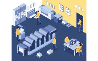 Isometric Polygraphy House Illustration Vector Illustration Concept