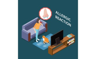 Allergy Isometric 3 Vector Illustration Concept