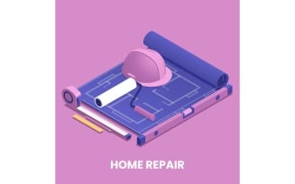 Home Repair Isometric Vector Illustration Concept