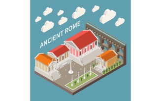 Roman Empire Isometric 3 Vector Illustration Concept