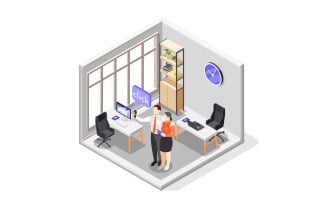 Selfie Day Isometric Composition 2 Vector Illustration Concept