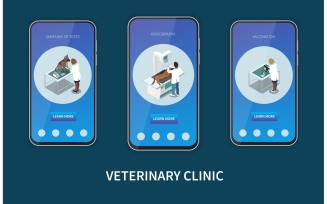 Veterinary Clinic Veterinarian Isometric 2 Vector Illustration Concept