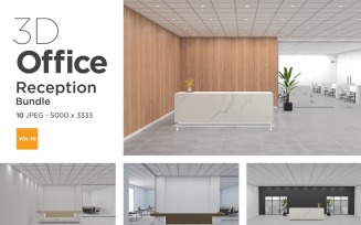 3D Office reception or hotel interior Mockup Bundle Vol 10