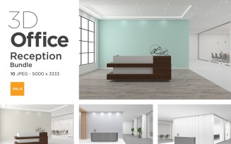 3D Office reception or hotel interior Mockup Bundle Vol 8