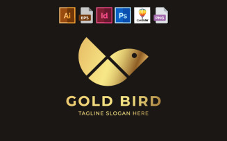 Gold Bird Logo Template | Perfect For Many Kinds Of Creative Businesses And Personal Use