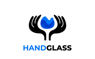Hand Glass - Clever or Smart Logo