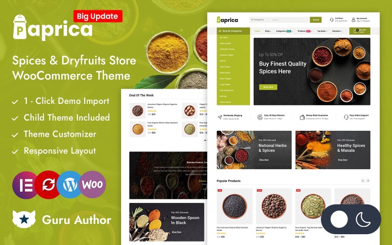 Paprica - Spices and Dryfruits Food Store Elementor WooCommerce Responsive Theme WooCommerce Theme