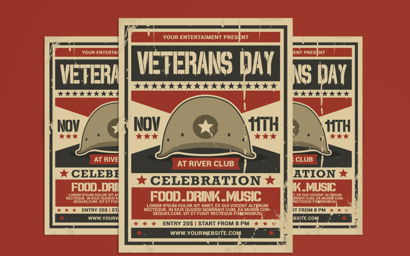 Veterans Day Celebration Flyer Corporate Identity