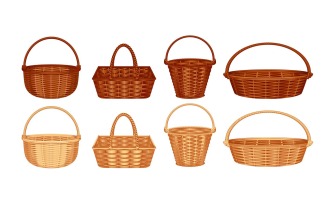 Wicker Basket Vector Illustration Concept