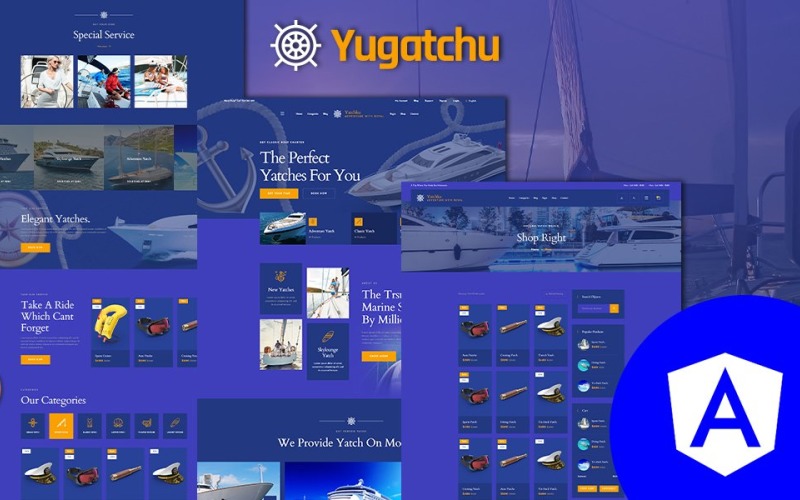 Yugatchu Yacht and Boat Rental Angular JS Template Website Template