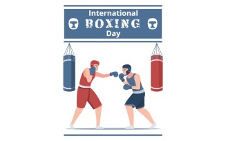 Boxing Day Card Flat Vector Illustration Concept