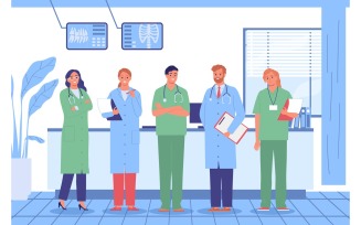 Hospital Doctors Vector Illustration Concept