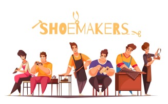 Shoemaker Set Vector Illustration Concept
