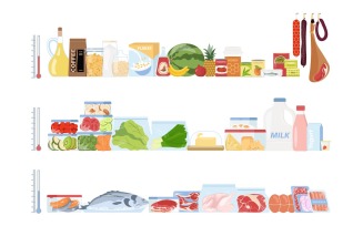 Food Storage Set Flat Vector Illustration Concept