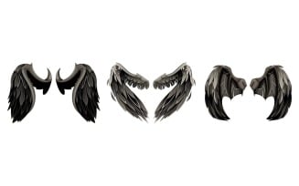 Mythical Dragon Wings Vector Illustration Concept