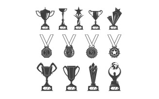 Cups Medals Reward Vector Illustration Concept