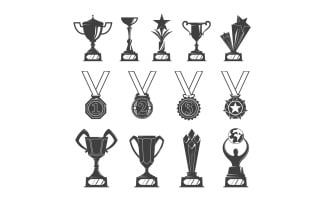 Cups Medals Reward Vector Illustration Concept
