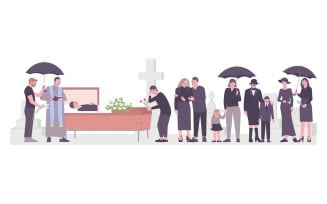 Death People Set Flat Vector Illustration Concept