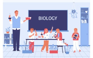 School Biology Vector Illustration Concept