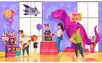 Toys Shop Illustration Vector Illustration Concept