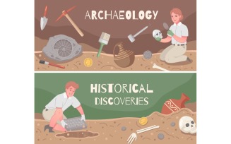 Archaeology Cartoon Set 2 Vector Illustration Concept