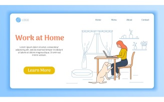 Work At Home Problems Flat Web Site Vector Illustration Concept