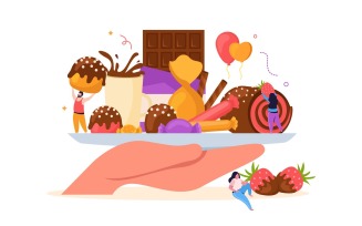 World Chocolate Day Composition Vector Illustration Concept