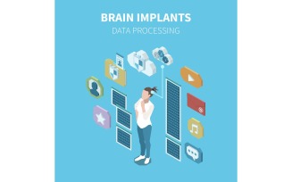 Brain Implants Technologies 2 Vector Illustration Concept