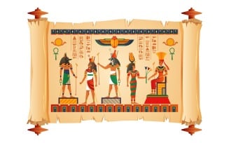 Egypt Ancient Papyrus Scroll Vector Illustration Concept