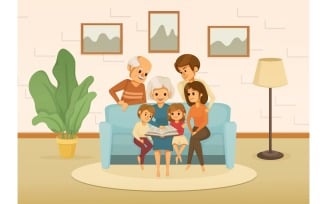 Family Holidays Cartoon 3 Vector Illustration Concept