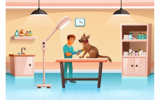 Veterinary Clinic Cartoon 3 Vector Illustration Concept