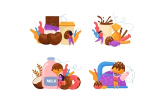World Chocolate Day Composition 2 Vector Illustration Concept
