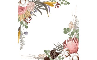 Boho Dried Flowers Illustration Vector Illustration Concept