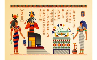 Egypt Ancient God Illustration Vector Illustration Concept