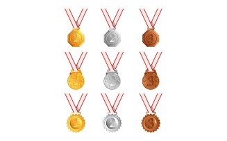 Medals Set Vector Illustration Concept